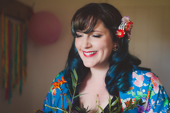 Unusual wedding, kimono vintage